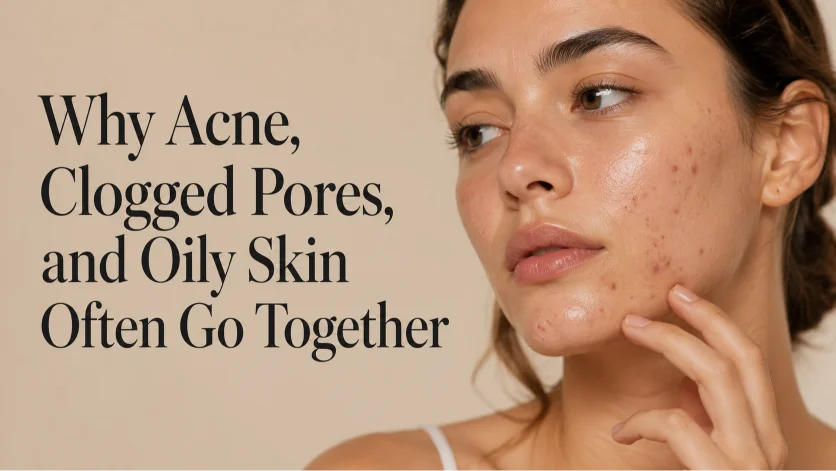 Why Acne, Clogged Pores, and Oily Skin Often Go Together
