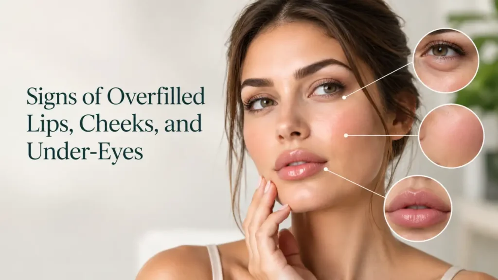 Signs of Overfilled Lips, Cheeks, and Under-EyesSigns of Overfilled Lips, Cheeks, and Under-Eyes