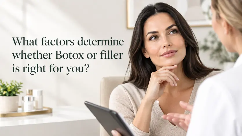 What factors determine whether Botox or filler is right for you?