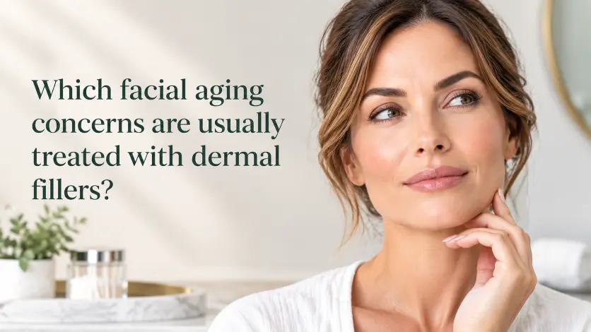 Which facial aging concerns are usually treated with dermal fillers